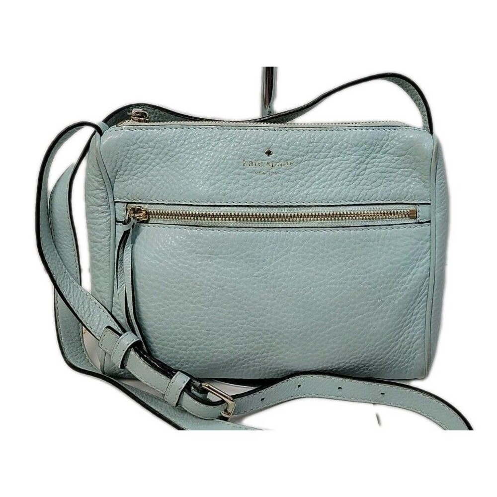 KATE SPADE MINT GREEN PEBBLED LEATHER CROSSBODY BAG